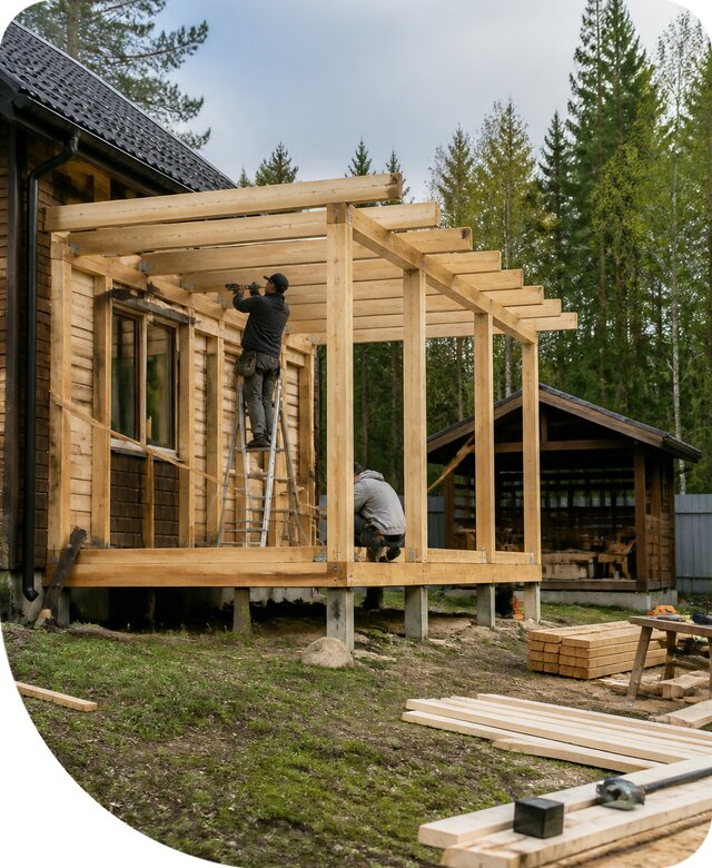 Строительство пристроек и построек на участке в Черногорске
