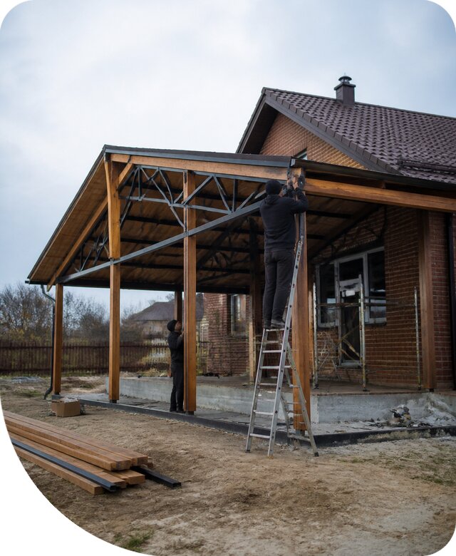 Пристройка навеса к дому и участку в Черногорске под ключ